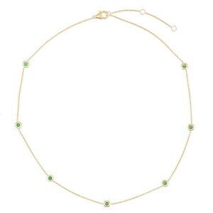 Diamond Exquisite 14K (or 18k upon request) Yellow Gold Station Necklace